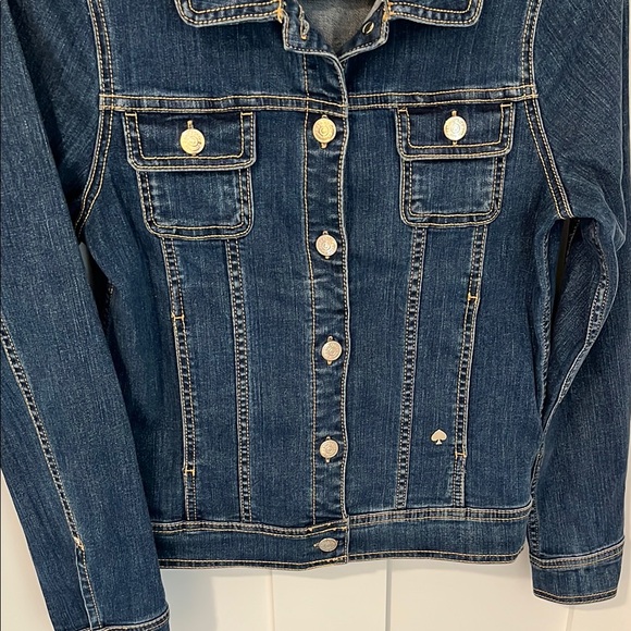 Kate Spade Blue Jean Jacket Timeless Design Medium Weight - Picture 3 of 8